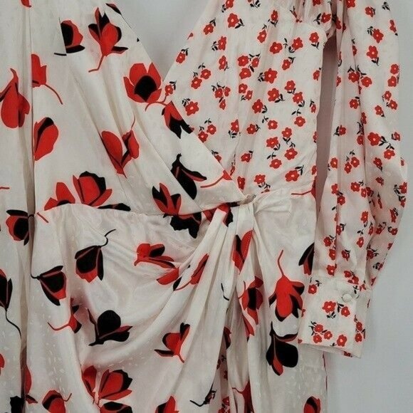 O.P.T Emilia Dress White Floral Satin - Picture 6 of 12